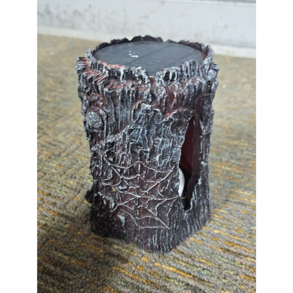 7" Skeleton Fire Light Up Halloween Pillar Candle Holder Rohs - Picture 3 of 4